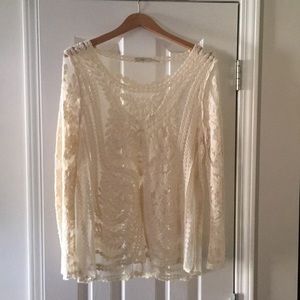 Lace and tulle ladies top